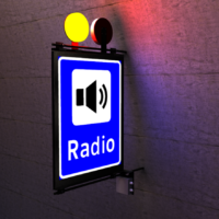 601 Lytt til radio (to-sidig) LS-størrelse