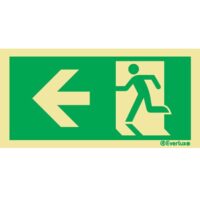 Skilt N0008 rømning ensidig PV