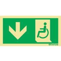 Skilt N0221 rømning rullestol ensidig PN