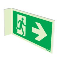Skilt N0421 rømning tosidig veggbrakett PHV